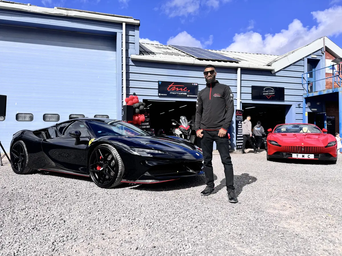 TMC Motors specialist outside the Team Mercedes Cardiff workshop